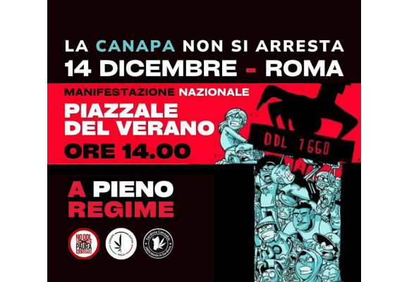 Manifestazione Nazionale contro il DDL Sicurezza: Difendiamo il Settore della Canapa il 14 Dicembre a Roma